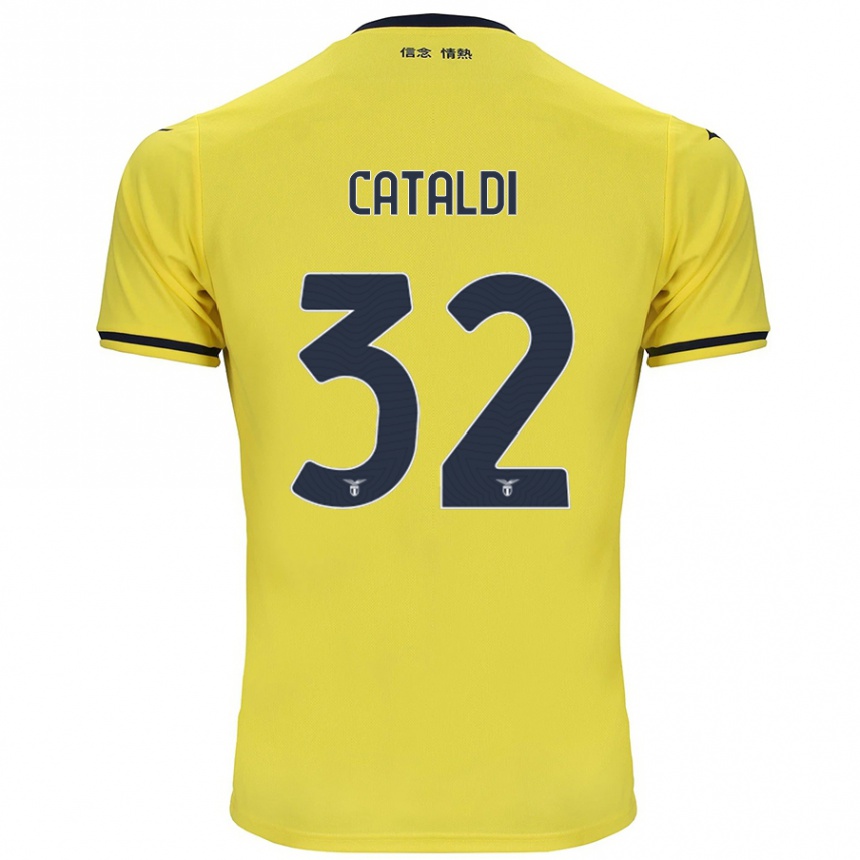 Gyermek Labdarúgás Danilo Cataldi #32 Sárga Idegenbeli Jersey 2024/25 Mez Póló Ing