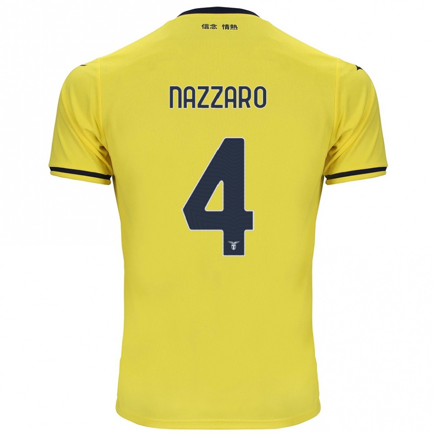 Gyermek Labdarúgás Marco Nazzaro #4 Sárga Idegenbeli Jersey 2024/25 Mez Póló Ing