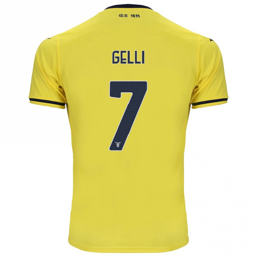 Gyermek Labdarúgás Valerio Gelli #7 Sárga Idegenbeli Jersey 2024/25 Mez Póló Ing