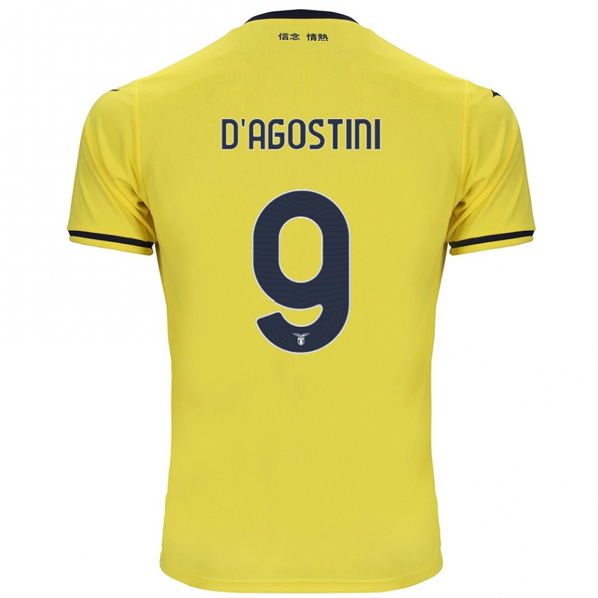 Gyermek Labdarúgás Lorenzo D'agostini #9 Sárga Idegenbeli Jersey 2024/25 Mez Póló Ing