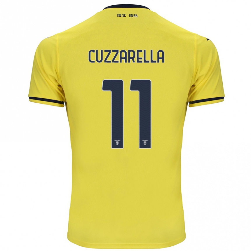 Gyermek Labdarúgás Cristian Cuzzarella #11 Sárga Idegenbeli Jersey 2024/25 Mez Póló Ing