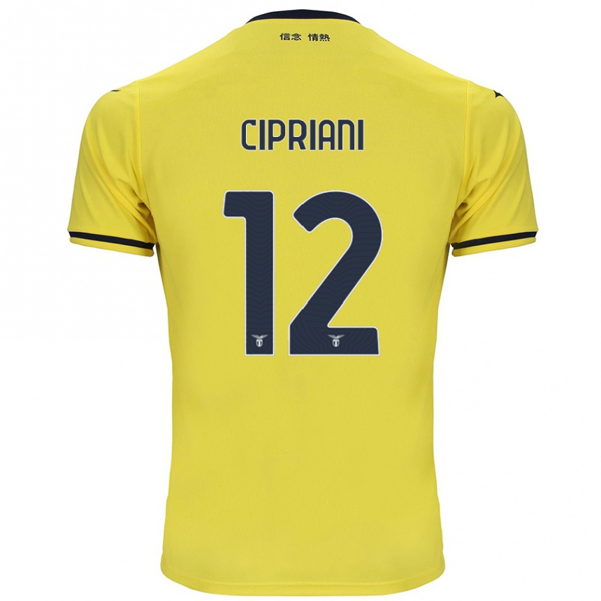 Gyermek Labdarúgás Alessio Cipriani #12 Sárga Idegenbeli Jersey 2024/25 Mez Póló Ing