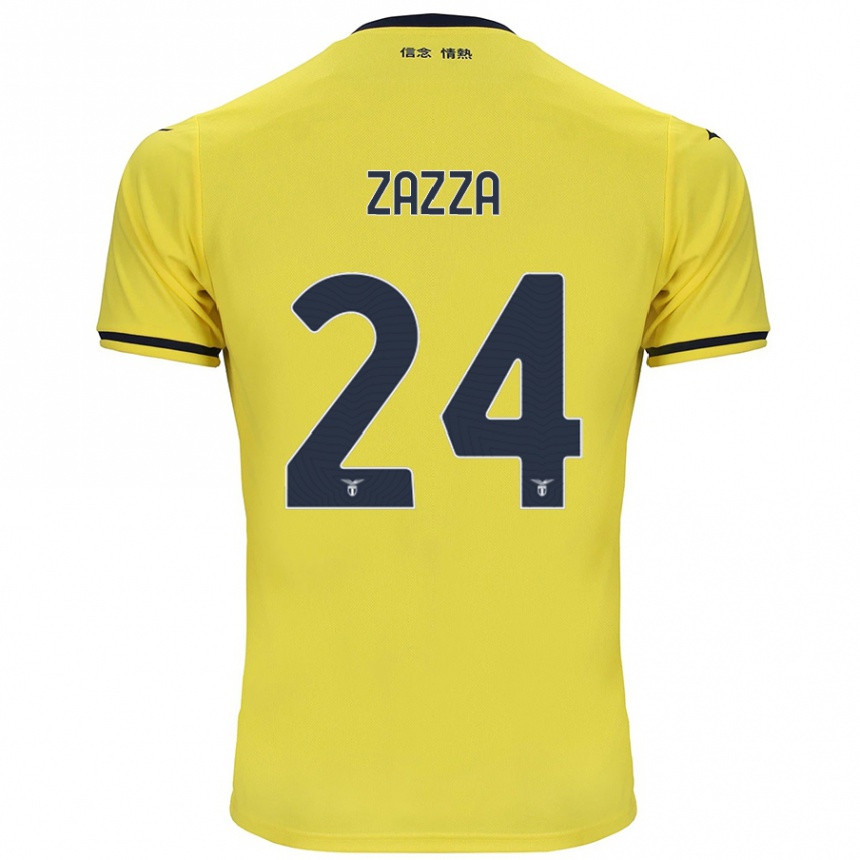 Gyermek Labdarúgás Matteo Zazza #24 Sárga Idegenbeli Jersey 2024/25 Mez Póló Ing