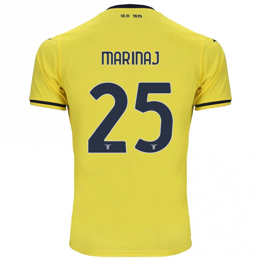 Gyermek Labdarúgás Kledi Marinaj #25 Sárga Idegenbeli Jersey 2024/25 Mez Póló Ing