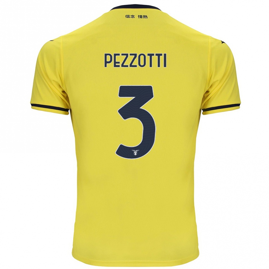 Gyermek Labdarúgás Arianna Pezzotti #3 Sárga Idegenbeli Jersey 2024/25 Mez Póló Ing