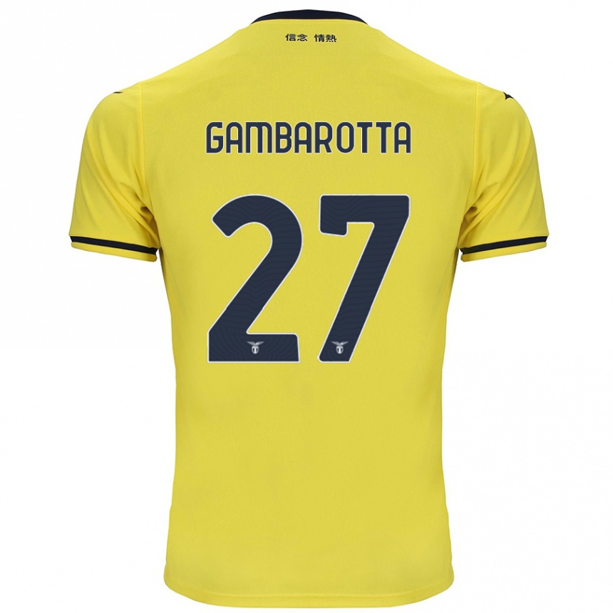 Gyermek Labdarúgás Margot Gambarotta #27 Sárga Idegenbeli Jersey 2024/25 Mez Póló Ing