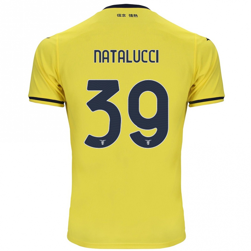 Gyermek Labdarúgás Serena Natalucci #39 Sárga Idegenbeli Jersey 2024/25 Mez Póló Ing