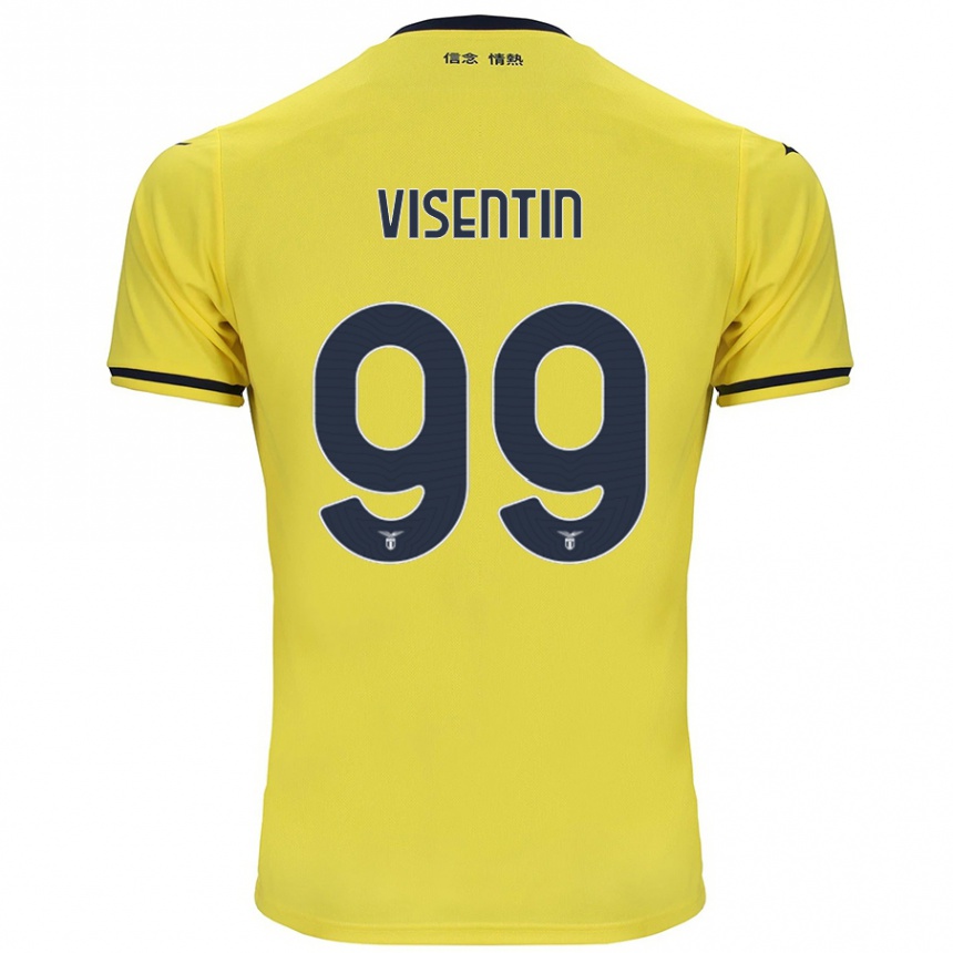 Gyermek Labdarúgás Noemi Visentin #99 Sárga Idegenbeli Jersey 2024/25 Mez Póló Ing