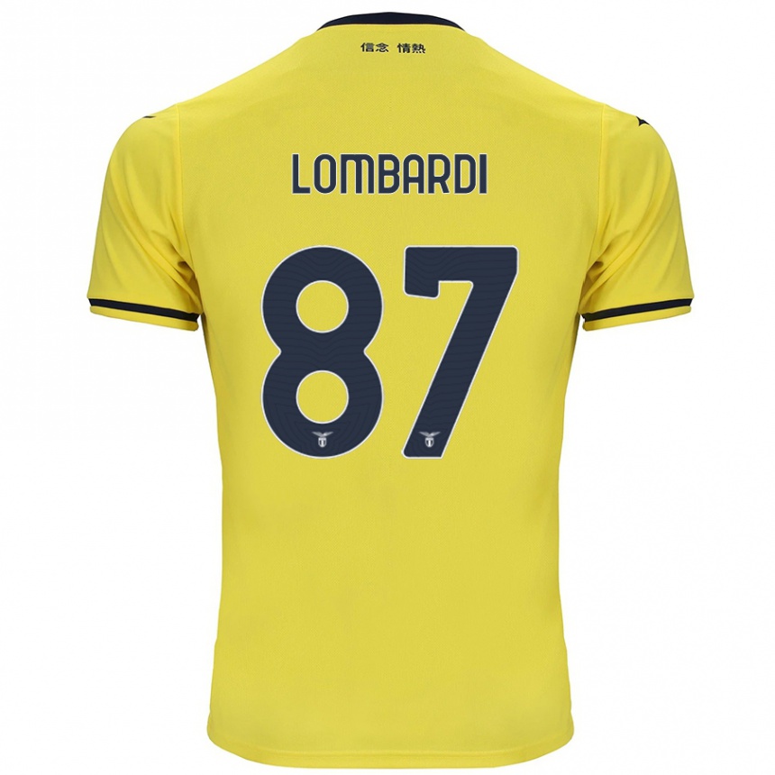 Gyermek Labdarúgás Cristiano Lombardi #87 Sárga Idegenbeli Jersey 2024/25 Mez Póló Ing