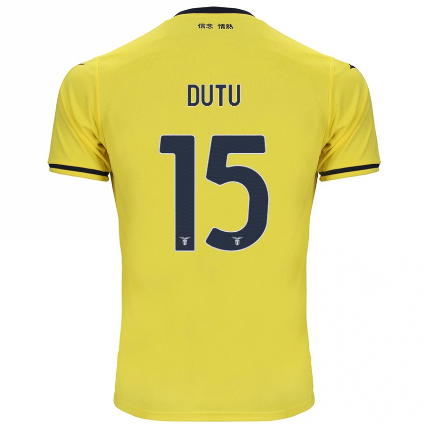 Gyermek Labdarúgás Matteo Dutu #15 Sárga Idegenbeli Jersey 2024/25 Mez Póló Ing