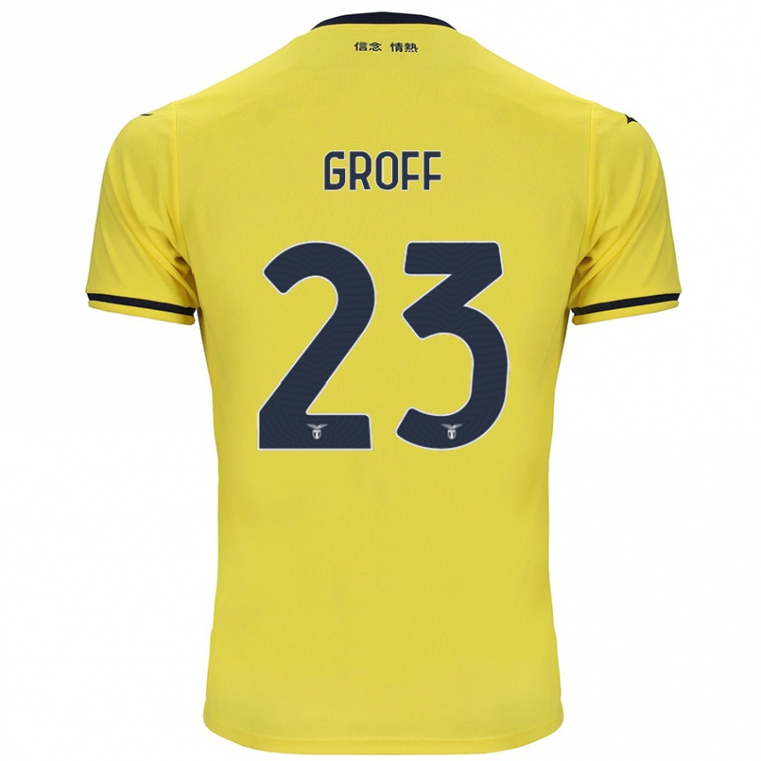 Gyermek Labdarúgás Chiara Groff #23 Sárga Idegenbeli Jersey 2024/25 Mez Póló Ing