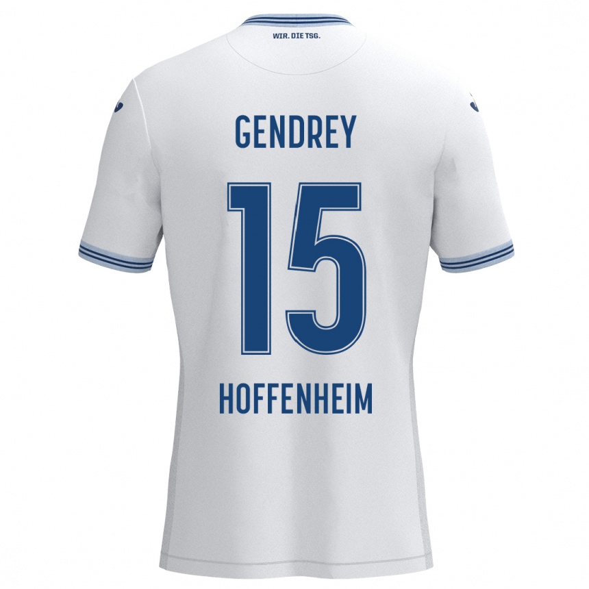 Gyermek Labdarúgás Valentin Gendrey #15 Fehér Fekete Idegenbeli Jersey 2024/25 Mez Póló Ing