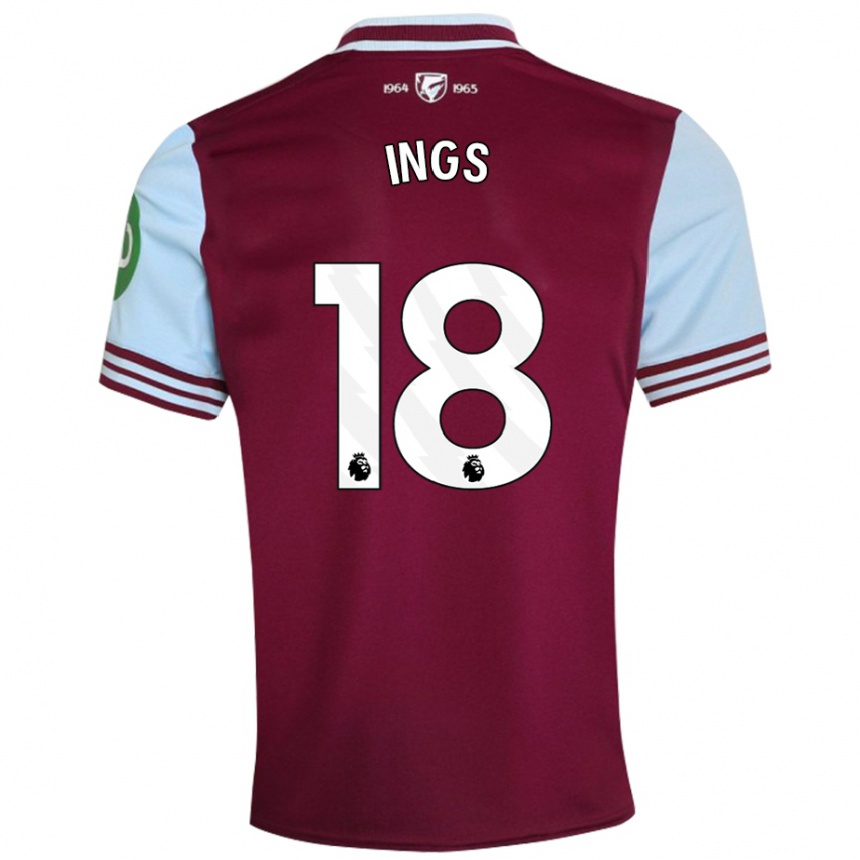 Férfi Labdarúgás Danny Ings #18 Sötétvörös Hazai Jersey 2024/25 Mez Póló Ing