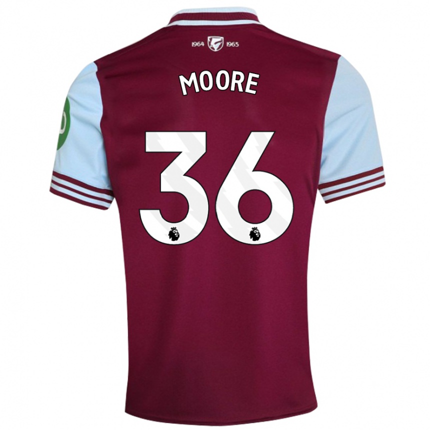 Férfi Labdarúgás Sean Moore #36 Sötétvörös Hazai Jersey 2024/25 Mez Póló Ing