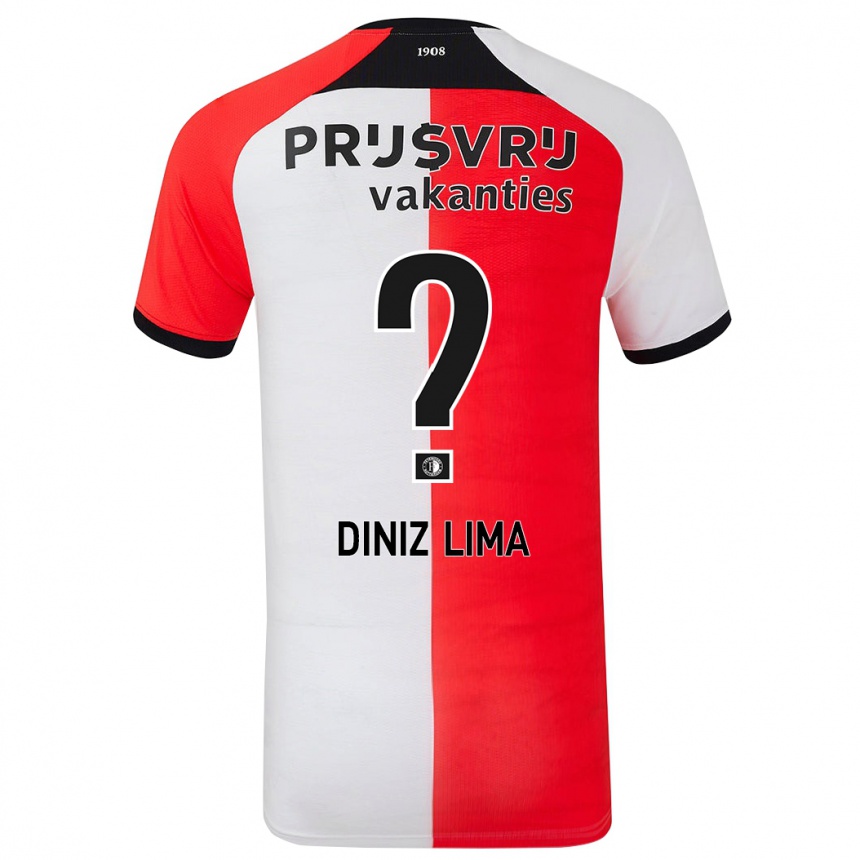 Férfi Labdarúgás Lucas Diniz Lima #0 Piros Fehér Hazai Jersey 2024/25 Mez Póló Ing