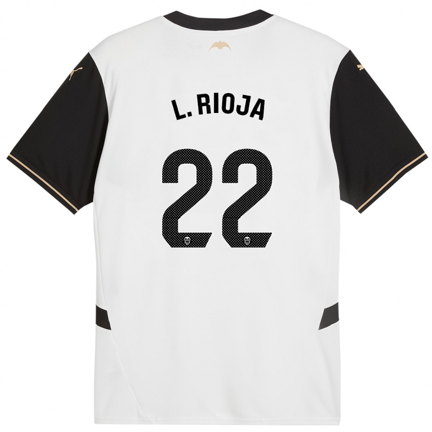 Férfi Labdarúgás Luis Rioja #22 Fehér Fekete Hazai Jersey 2024/25 Mez Póló Ing