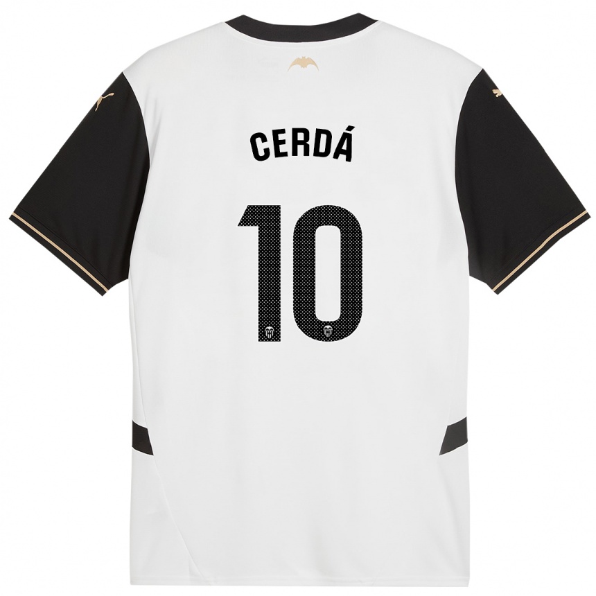 Férfi Labdarúgás Alex Cerdá #10 Fehér Fekete Hazai Jersey 2024/25 Mez Póló Ing