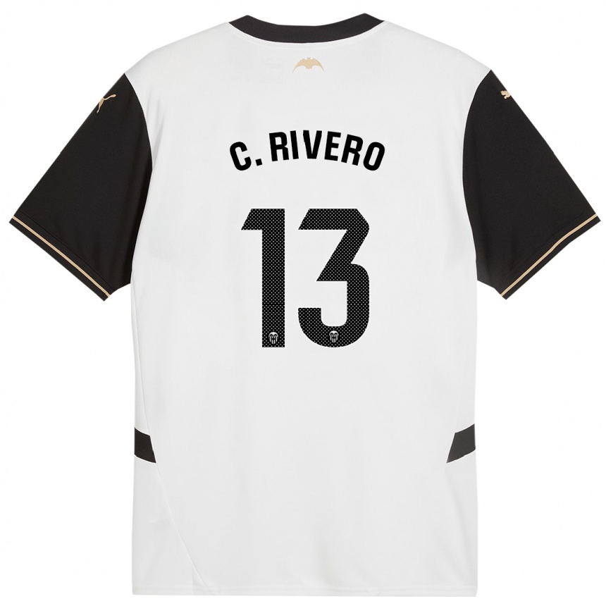 Férfi Labdarúgás Cristian Rivero #13 Fehér Fekete Hazai Jersey 2024/25 Mez Póló Ing