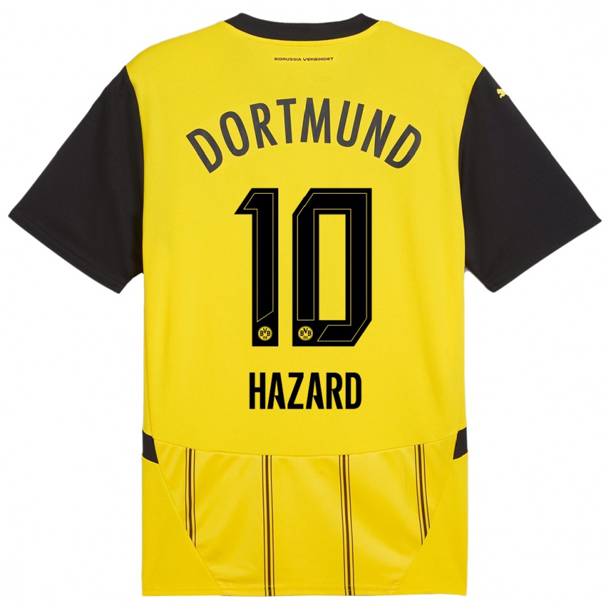 Férfi Labdarúgás Thorgan Hazard #10 Sárga Fekete Hazai Jersey 2024/25 Mez Póló Ing