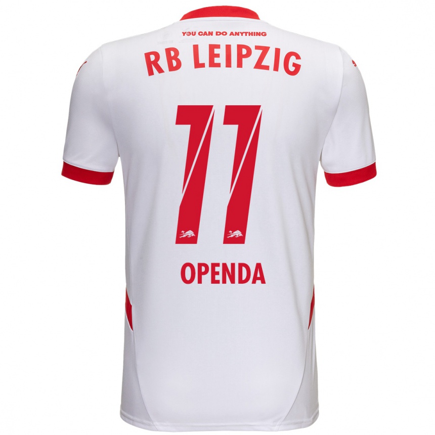 Férfi Labdarúgás Loïs Openda #11 Fehér Piros Hazai Jersey 2024/25 Mez Póló Ing