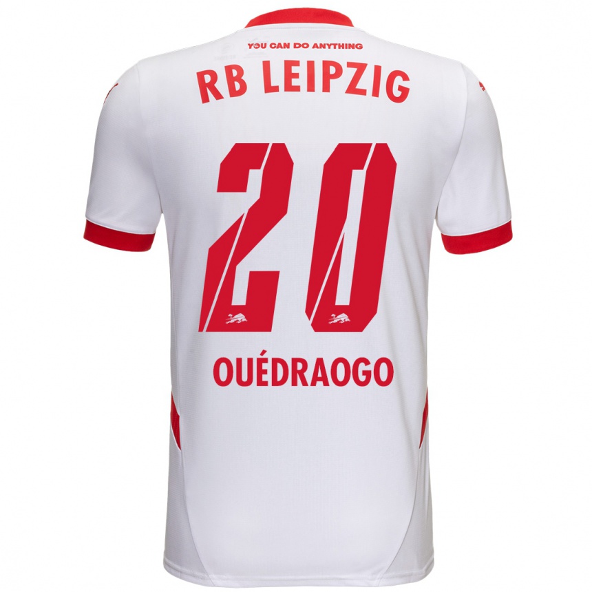 Férfi Labdarúgás Assan Ouédraogo #20 Fehér Piros Hazai Jersey 2024/25 Mez Póló Ing