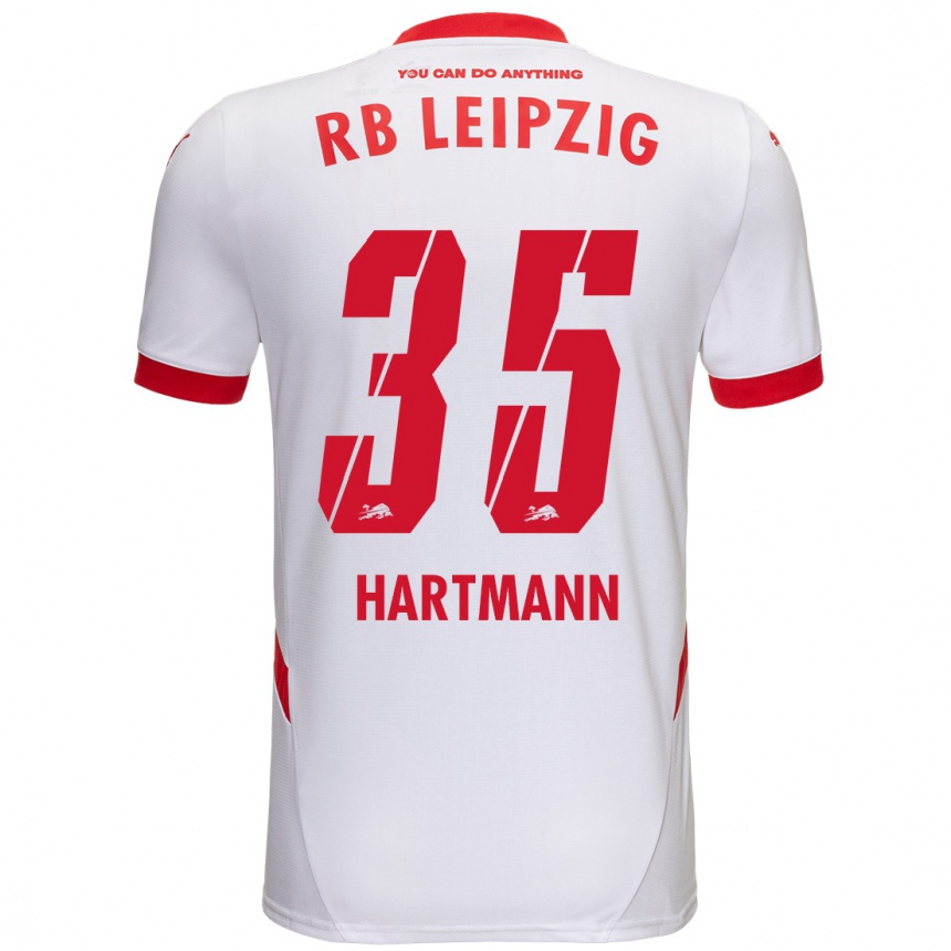 Férfi Labdarúgás Fabrice Hartmann #35 Fehér Piros Hazai Jersey 2024/25 Mez Póló Ing