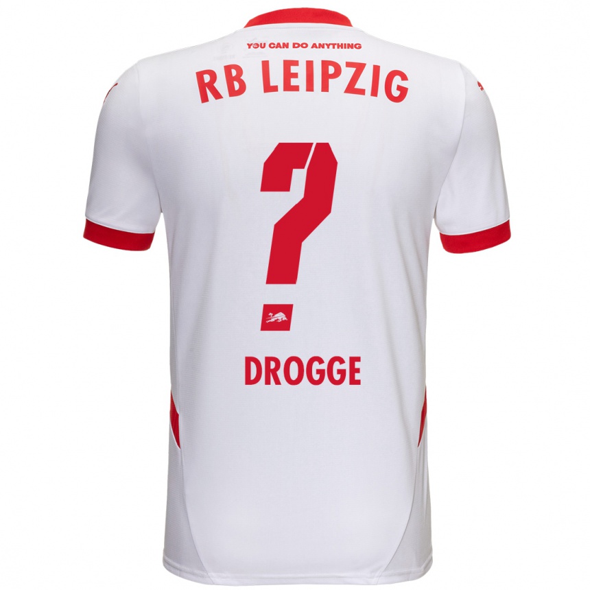 Férfi Labdarúgás Lennert Drogge #0 Fehér Piros Hazai Jersey 2024/25 Mez Póló Ing