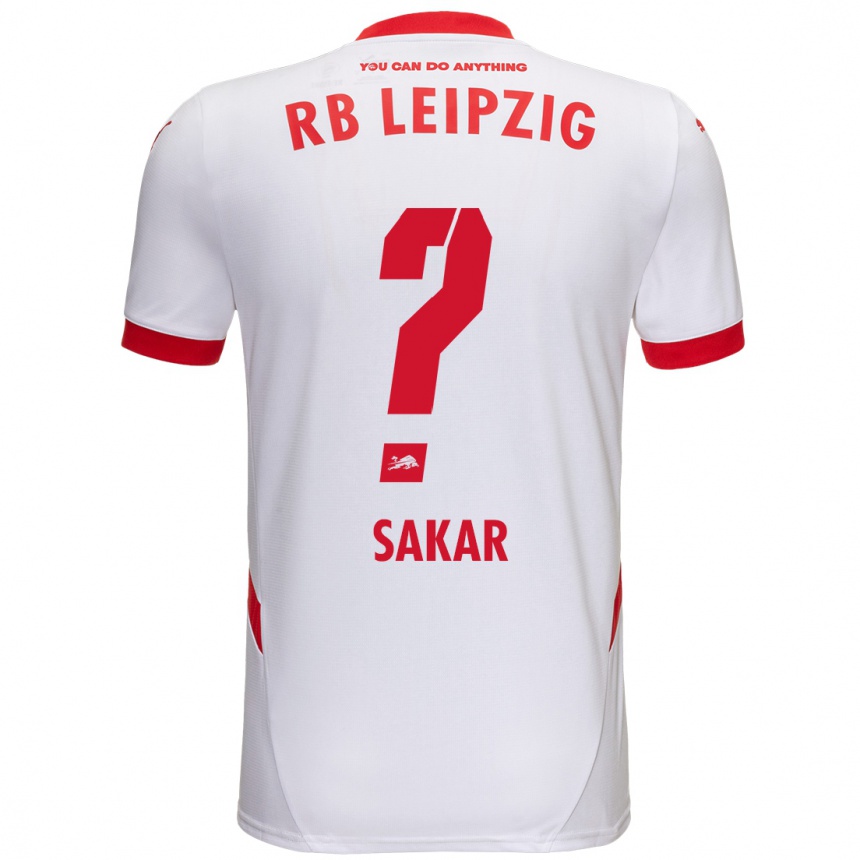 Férfi Labdarúgás Faik Sakar #0 Fehér Piros Hazai Jersey 2024/25 Mez Póló Ing