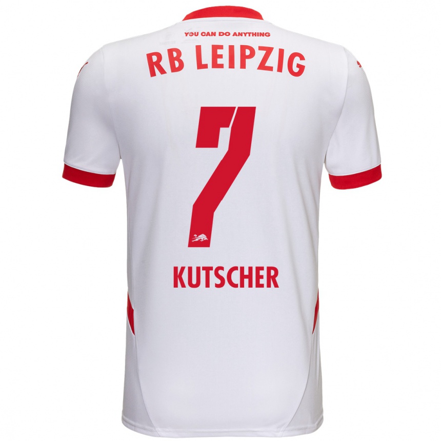 Férfi Labdarúgás Matthes Kutscher #7 Fehér Piros Hazai Jersey 2024/25 Mez Póló Ing