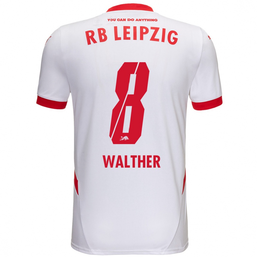 Férfi Labdarúgás Kofi Walther #8 Fehér Piros Hazai Jersey 2024/25 Mez Póló Ing