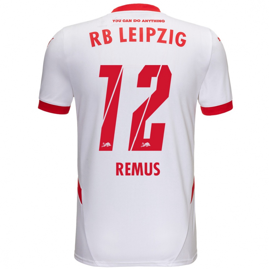 Férfi Labdarúgás Niklas Remus #12 Fehér Piros Hazai Jersey 2024/25 Mez Póló Ing