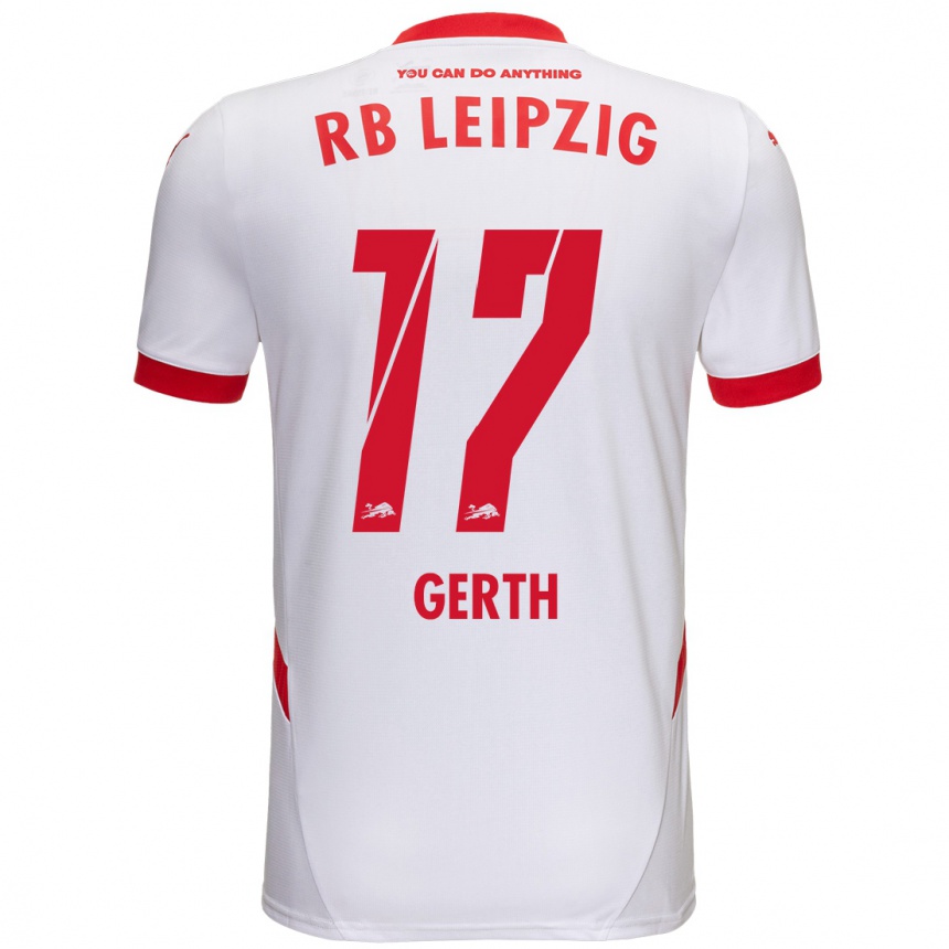 Férfi Labdarúgás Amos Gerth #17 Fehér Piros Hazai Jersey 2024/25 Mez Póló Ing