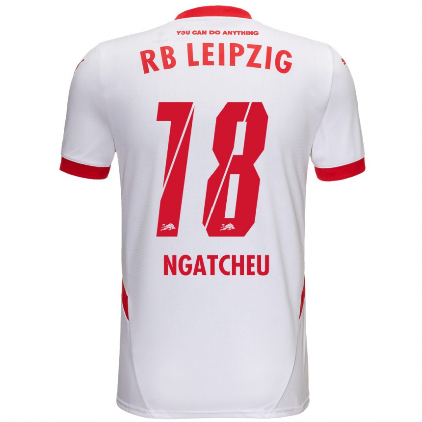 Férfi Labdarúgás Yohan Ngatcheu #18 Fehér Piros Hazai Jersey 2024/25 Mez Póló Ing