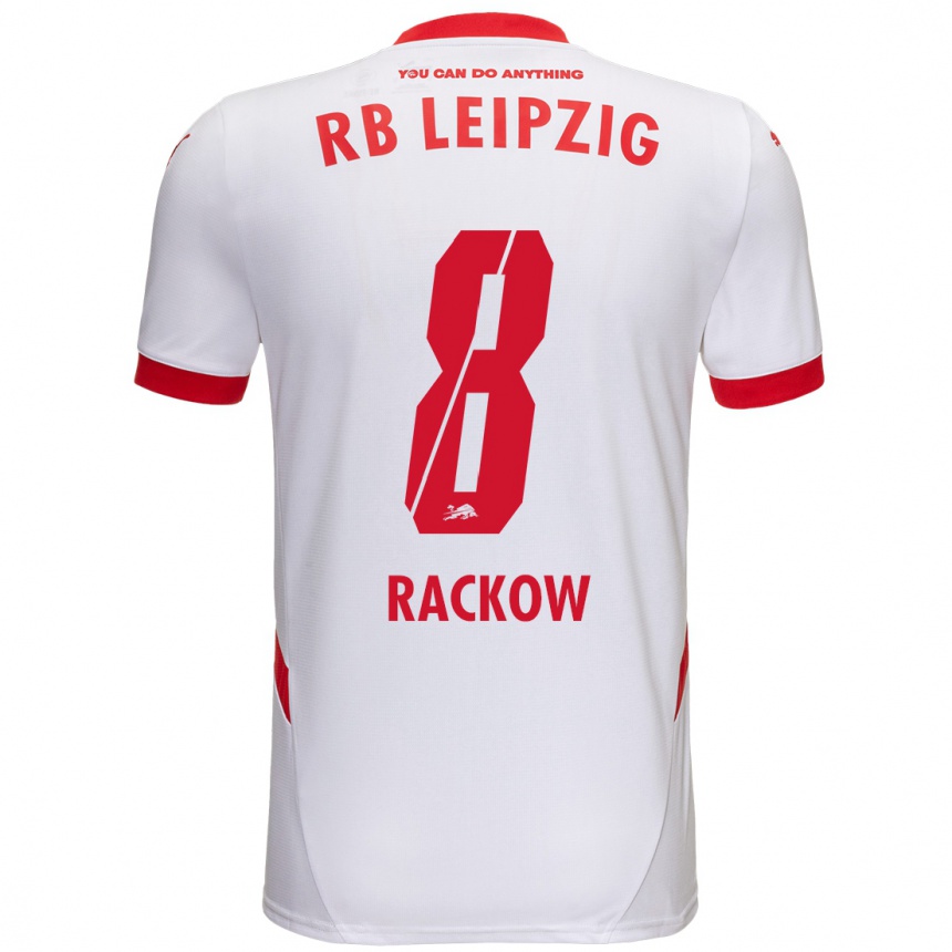 Férfi Labdarúgás Gianna Rackow #8 Fehér Piros Hazai Jersey 2024/25 Mez Póló Ing