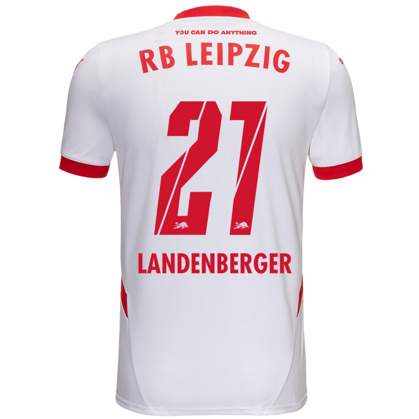 Férfi Labdarúgás Julia Landenberger #21 Fehér Piros Hazai Jersey 2024/25 Mez Póló Ing