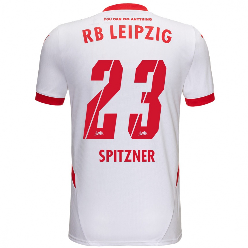 Férfi Labdarúgás Kyra Spitzner #23 Fehér Piros Hazai Jersey 2024/25 Mez Póló Ing