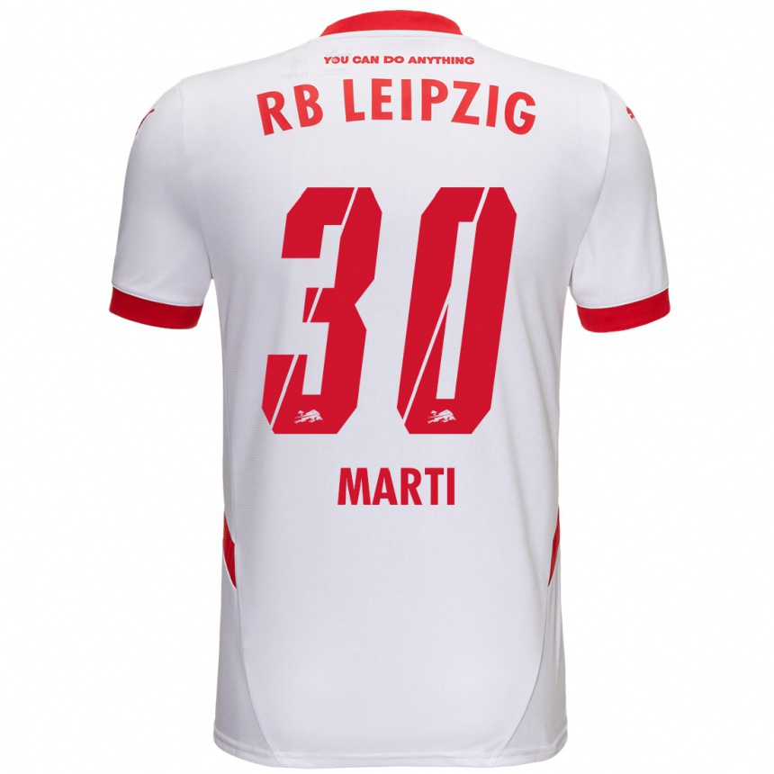 Férfi Labdarúgás Lara Marti #30 Fehér Piros Hazai Jersey 2024/25 Mez Póló Ing