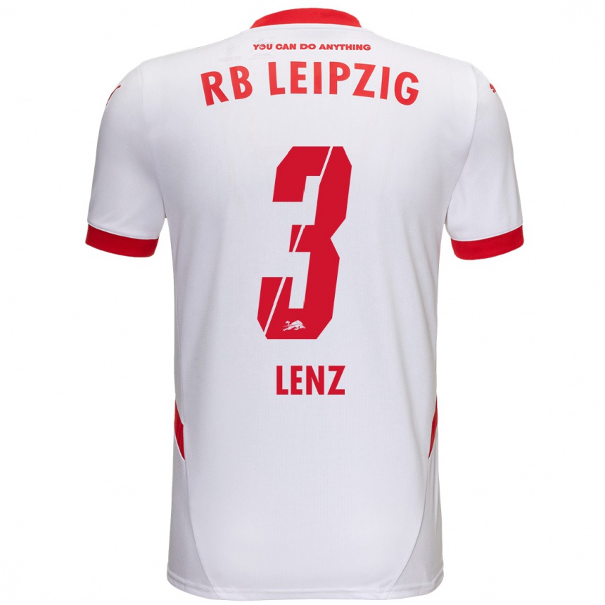 Férfi Labdarúgás Christopher Lenz #3 Fehér Piros Hazai Jersey 2024/25 Mez Póló Ing