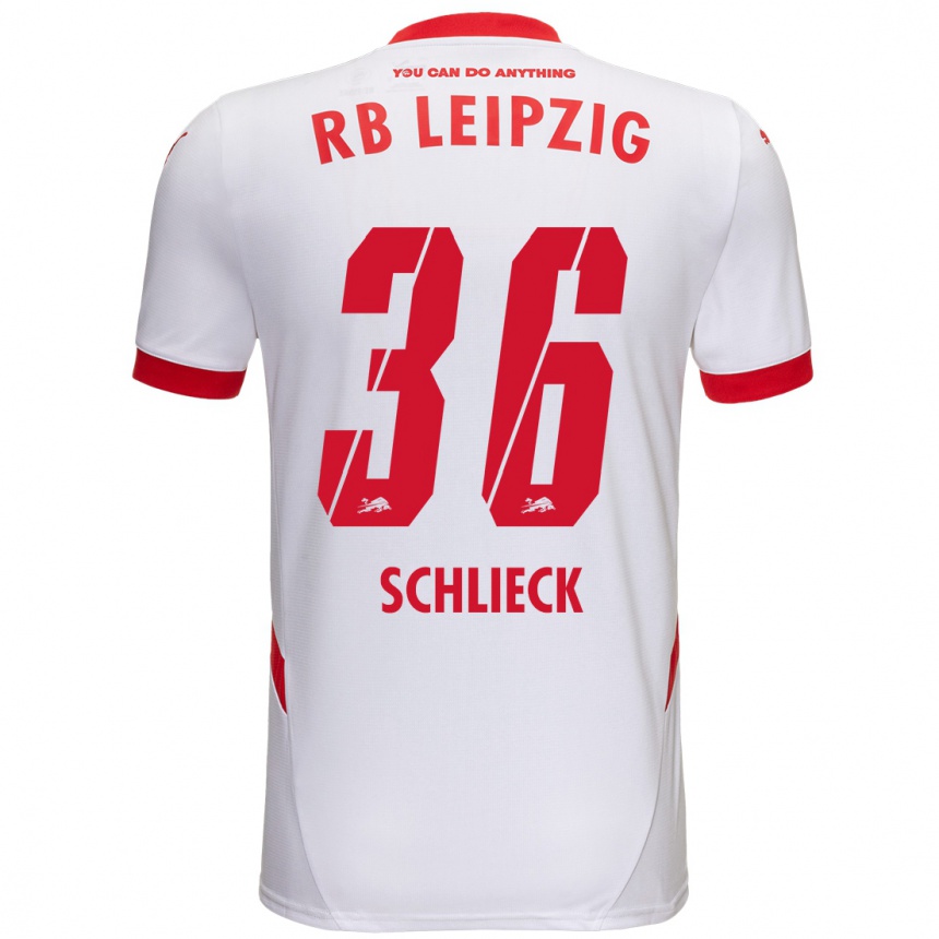 Férfi Labdarúgás Timo Schlieck #36 Fehér Piros Hazai Jersey 2024/25 Mez Póló Ing