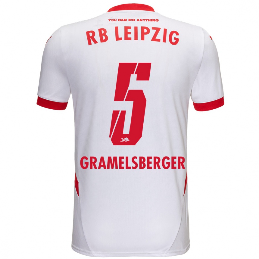 Férfi Labdarúgás Lennert Gramelsberger #5 Fehér Piros Hazai Jersey 2024/25 Mez Póló Ing