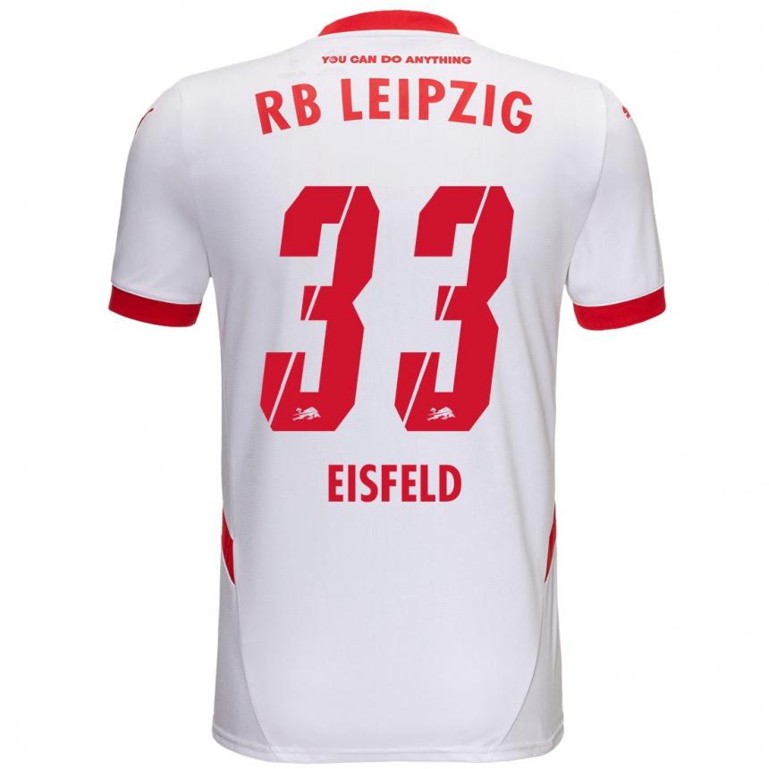 Férfi Labdarúgás Tom Eisfeld #33 Fehér Piros Hazai Jersey 2024/25 Mez Póló Ing