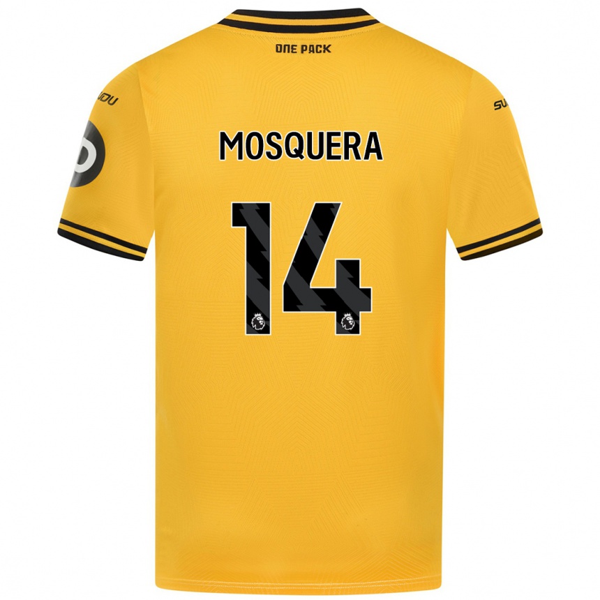 Férfi Labdarúgás Yerson Mosquera #14 Sárga Hazai Jersey 2024/25 Mez Póló Ing