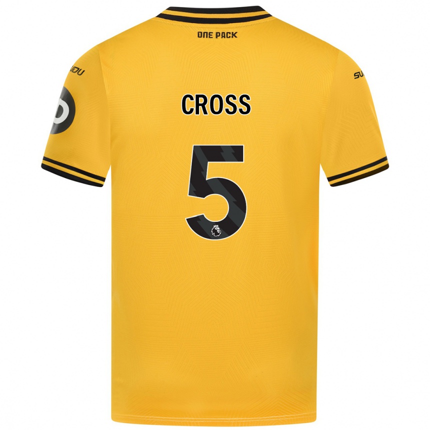 Férfi Labdarúgás Emma Cross #5 Sárga Hazai Jersey 2024/25 Mez Póló Ing