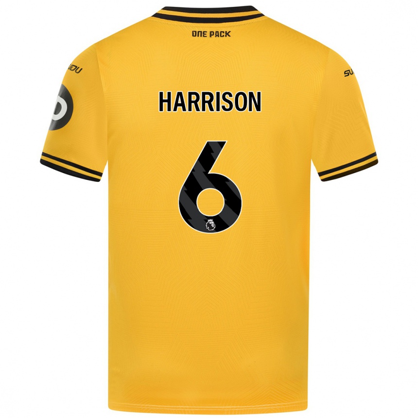 Férfi Labdarúgás Lexie Harrison #6 Sárga Hazai Jersey 2024/25 Mez Póló Ing