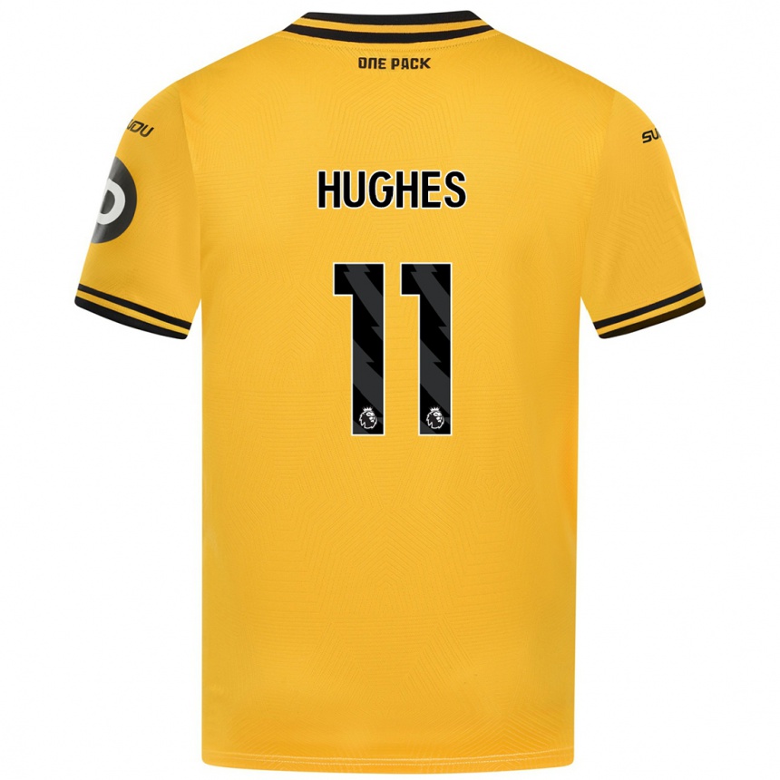 Férfi Labdarúgás Amber Hughes #11 Sárga Hazai Jersey 2024/25 Mez Póló Ing