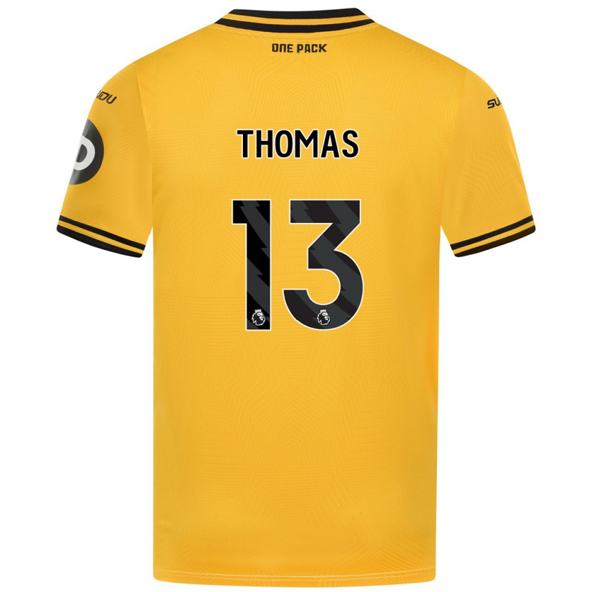 Férfi Labdarúgás Bec Thomas #13 Sárga Hazai Jersey 2024/25 Mez Póló Ing