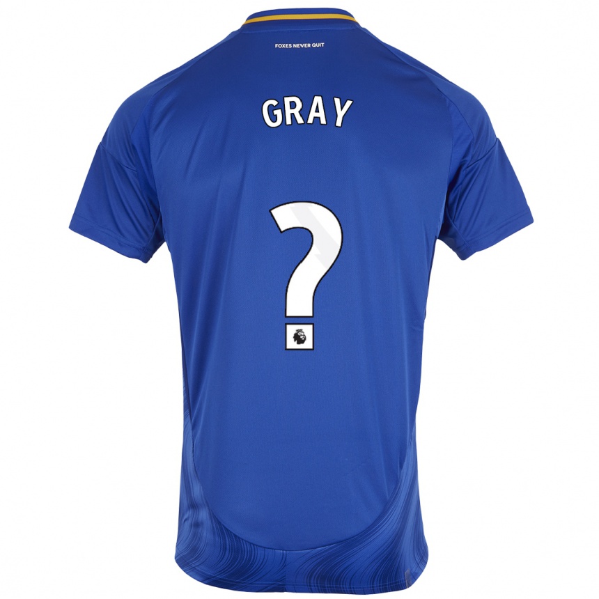 Férfi Labdarúgás Kevon Gray #0 Kék Fehér Hazai Jersey 2024/25 Mez Póló Ing