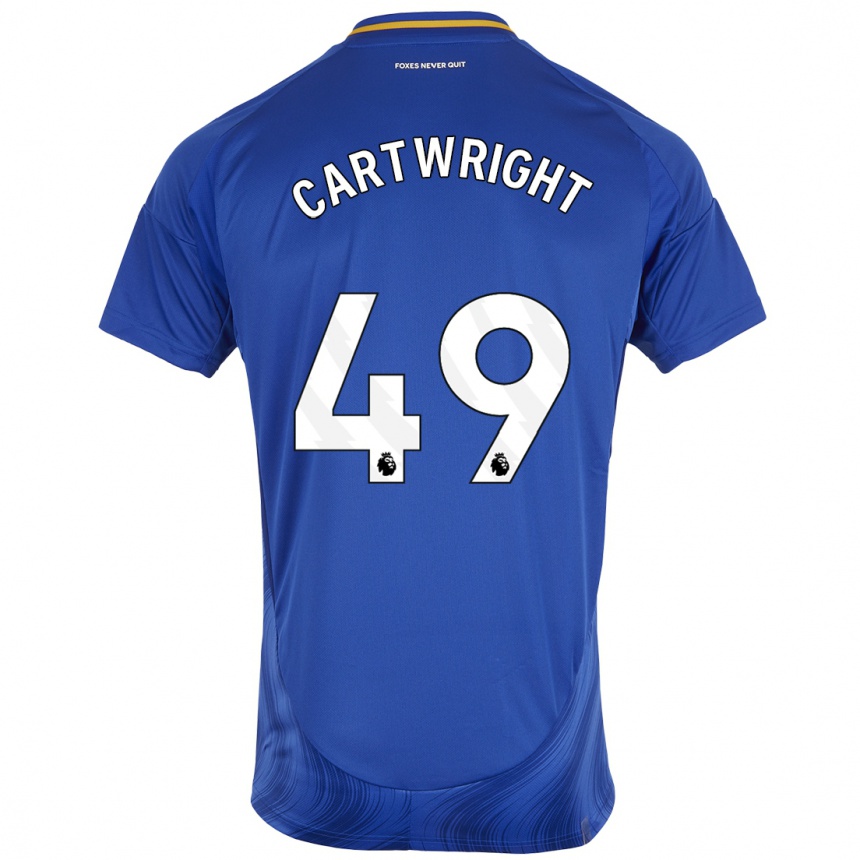 Férfi Labdarúgás Henry Cartwright #49 Kék Fehér Hazai Jersey 2024/25 Mez Póló Ing