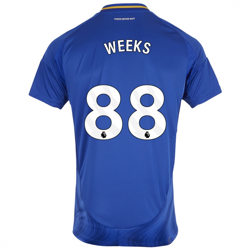 Férfi Labdarúgás Tyler Weeks #88 Kék Fehér Hazai Jersey 2024/25 Mez Póló Ing