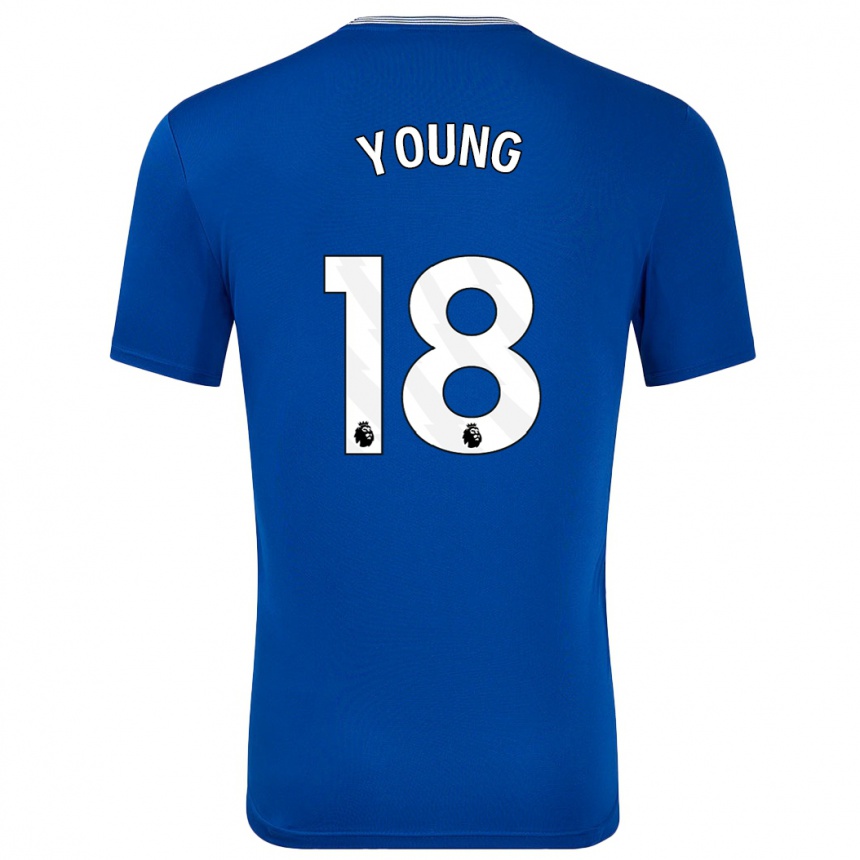 Férfi Labdarúgás Ashley Young #18 Kék -Val Hazai Jersey 2024/25 Mez Póló Ing